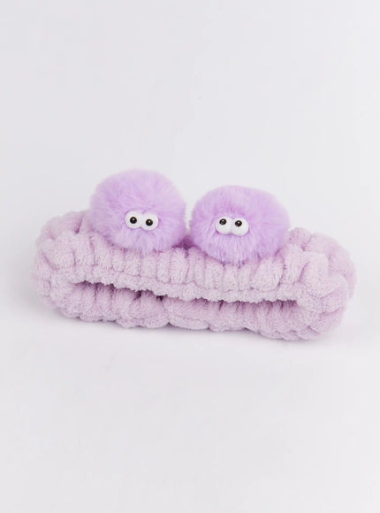 fluffy-pom-pom-headband-im527 / Purple