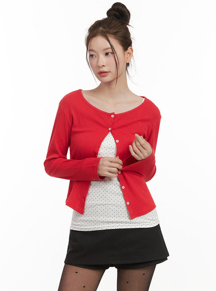 Boat-Neck Crop Cardigan IJ530