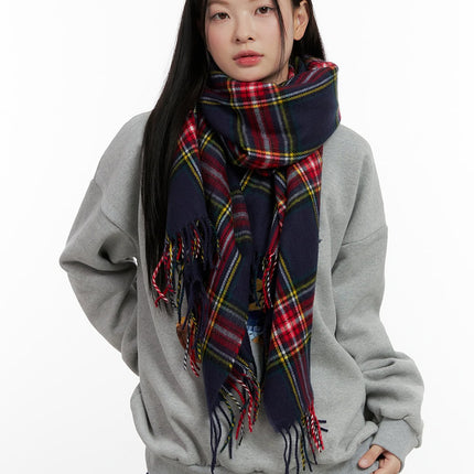 checkered-scarf-on408 / Red