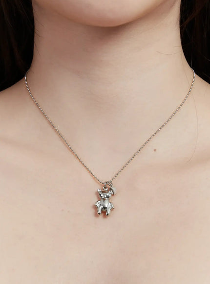 teddy-charm-gem-necklace-id529 / Silver