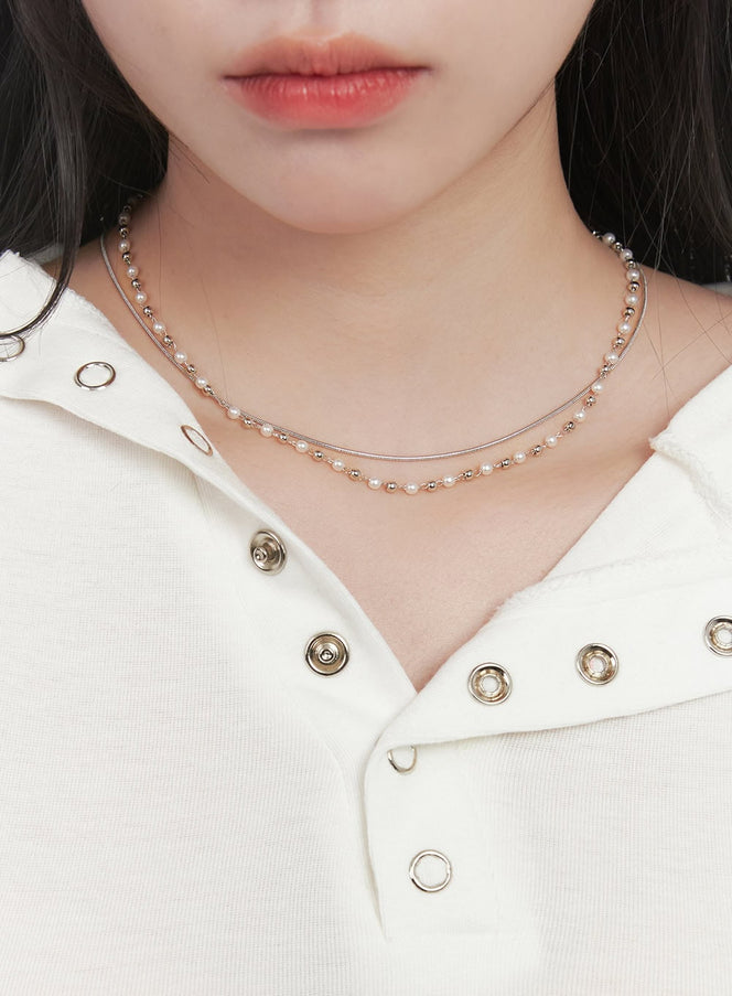 Layered Pearl Necklace CJ517