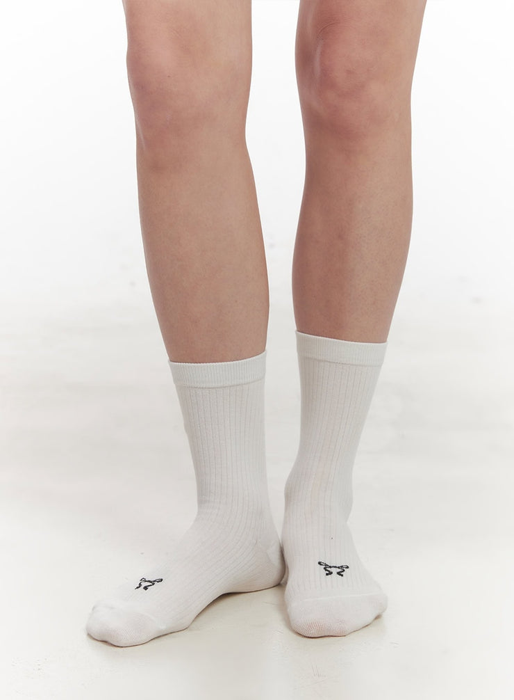 ribbon-printed-socks-if505 / White