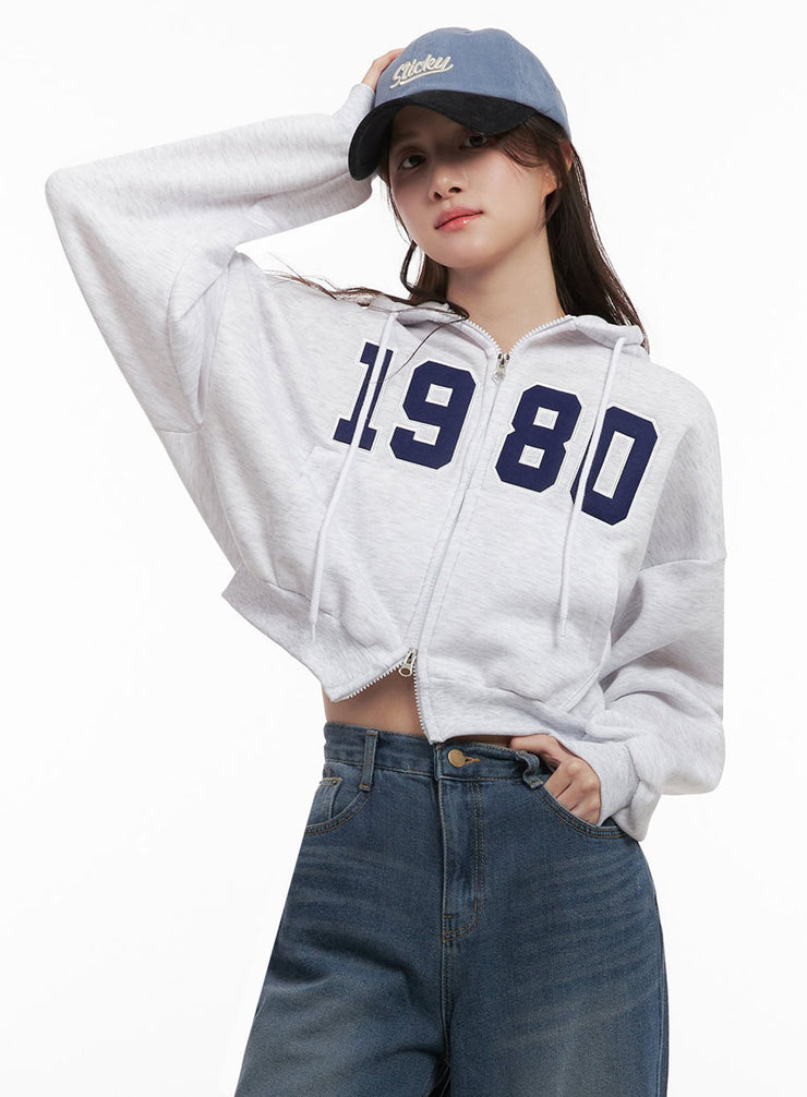 Casual Embroidered Hooded Crop Jacket IJ510