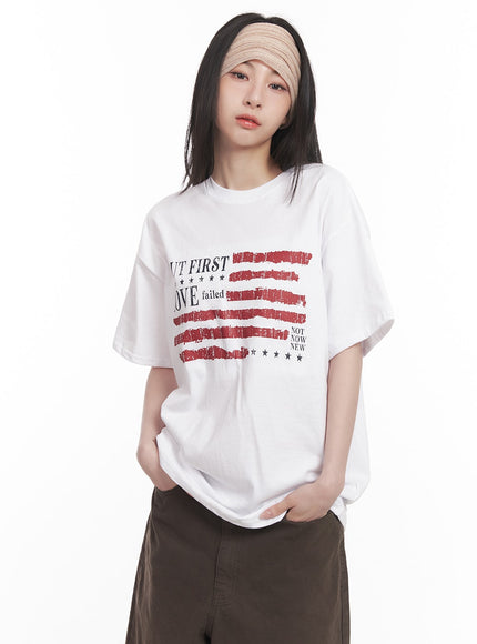 graphic-oversized-tee-cm517 / White