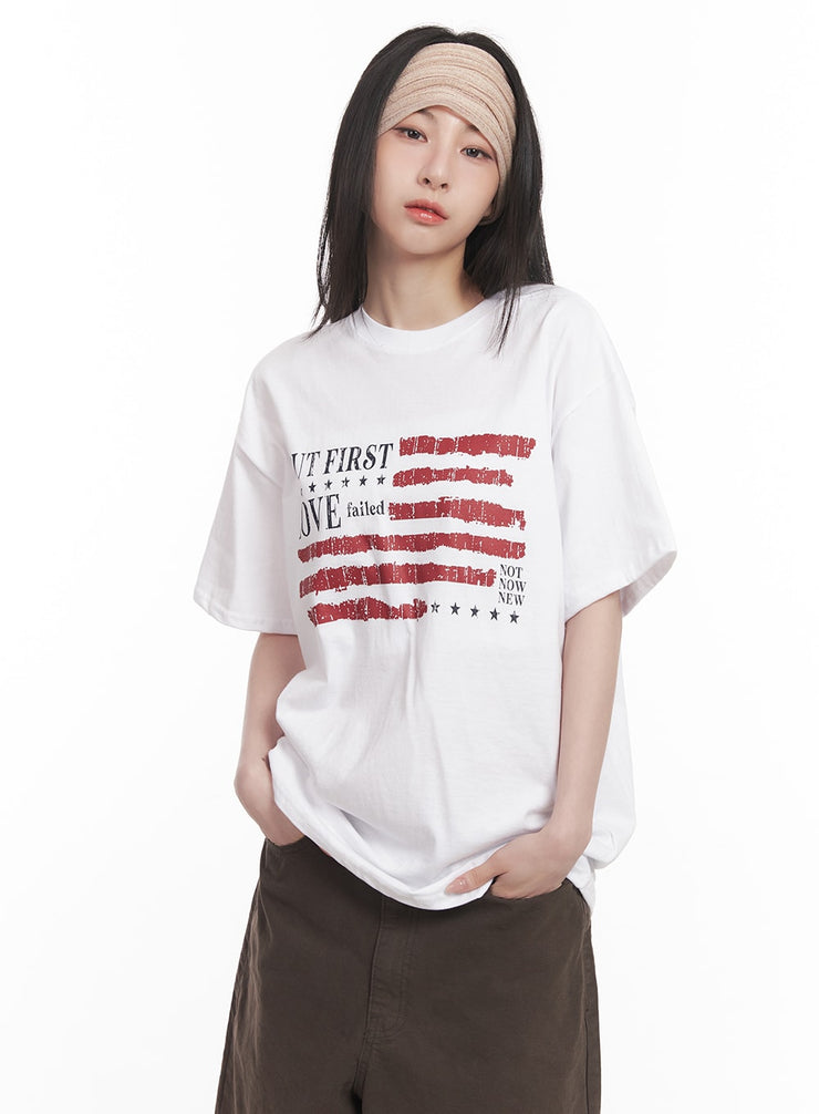 graphic-oversized-tee-cm517 / White