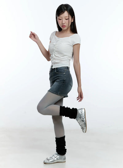 shirred-slim-fit-shirt-cu527 / White