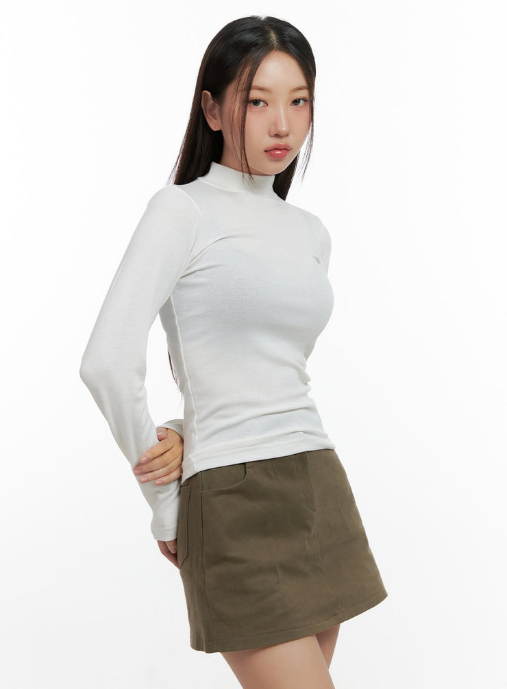 simplychic-solid-turtle-neck-top-cn412 / White