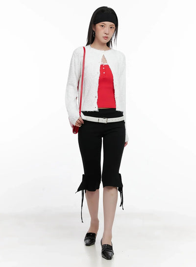 textured-knit-cardigan-is508 / White