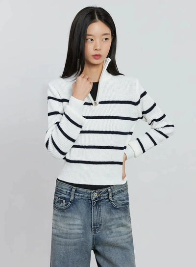 striped-pullover-jumper-io530 / White