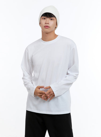 mens-basic-cotton-long-sleeve-t-shirt-white-is412 / White