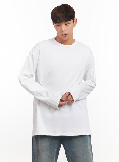 mens-essential-oversized-long-sleeve-t-shirt-if517 / White