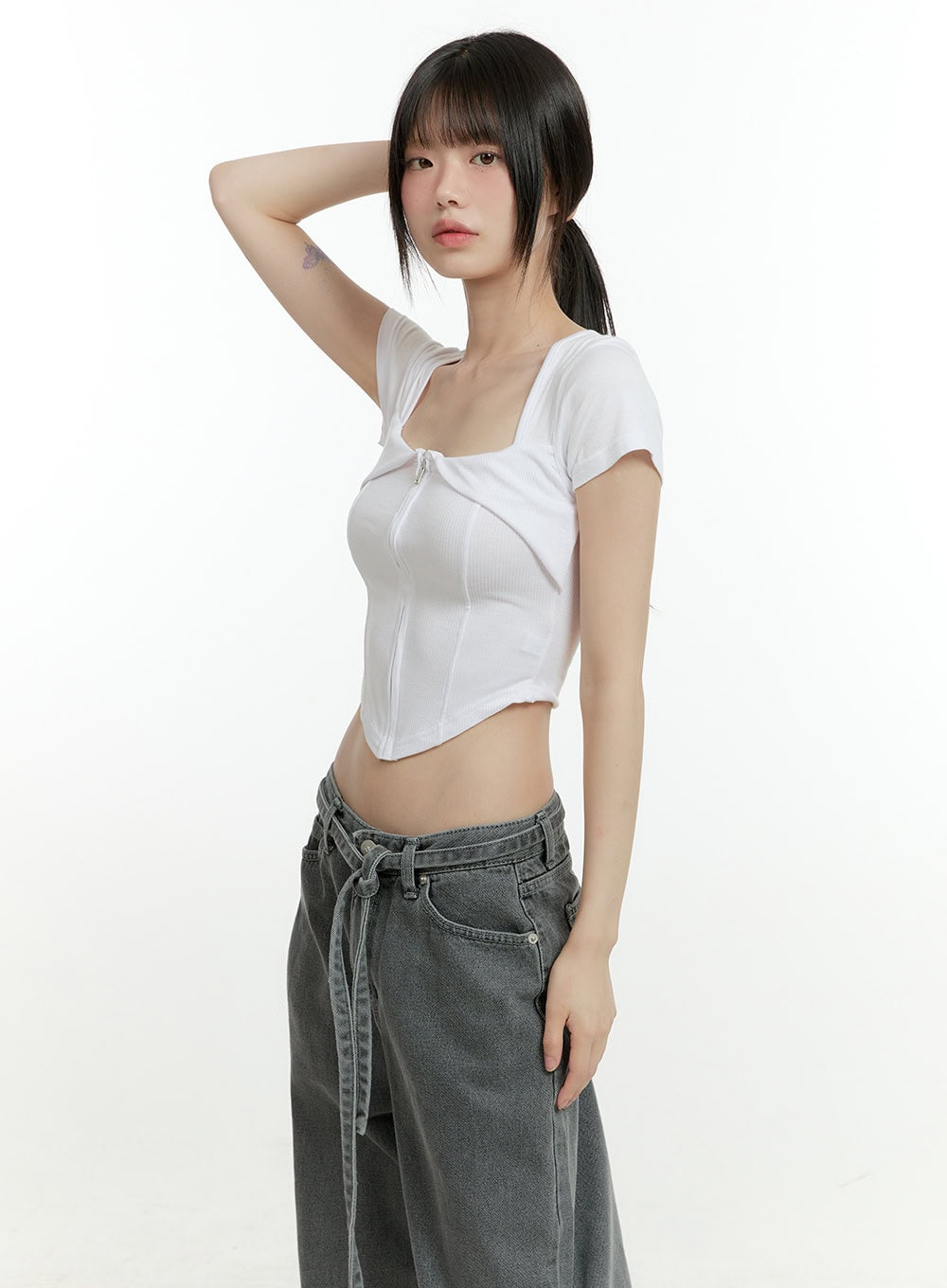 square-neck-rayon-crop-top-cg402 / White