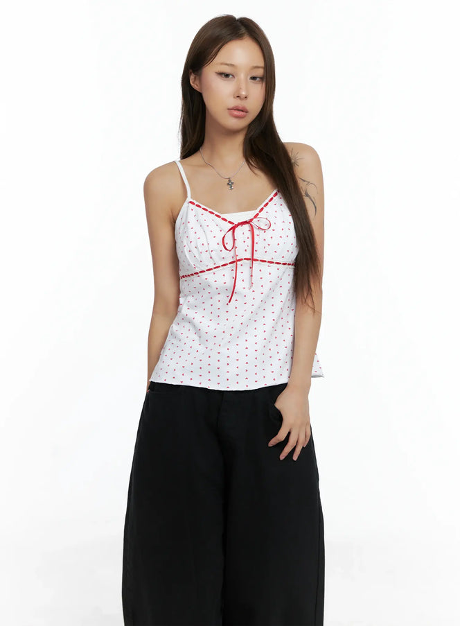 polka-dot-ribbon-sleeveless-top-cs505 / White