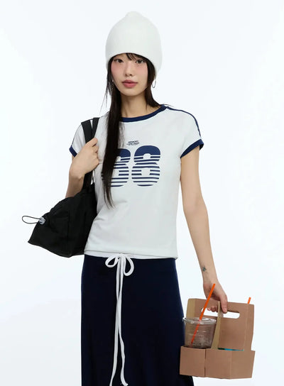 graphic-two-tone-tee-iu523 / White