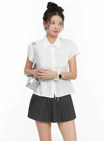 lace-short-sleeve-blouse-im524 / White