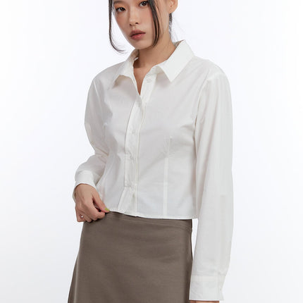 cotton-pintuck-crop-shirt-cn401 / White