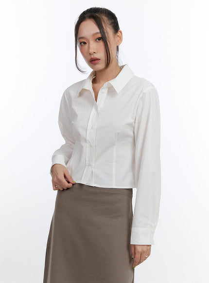 cotton-pintuck-crop-shirt-cn401 / White