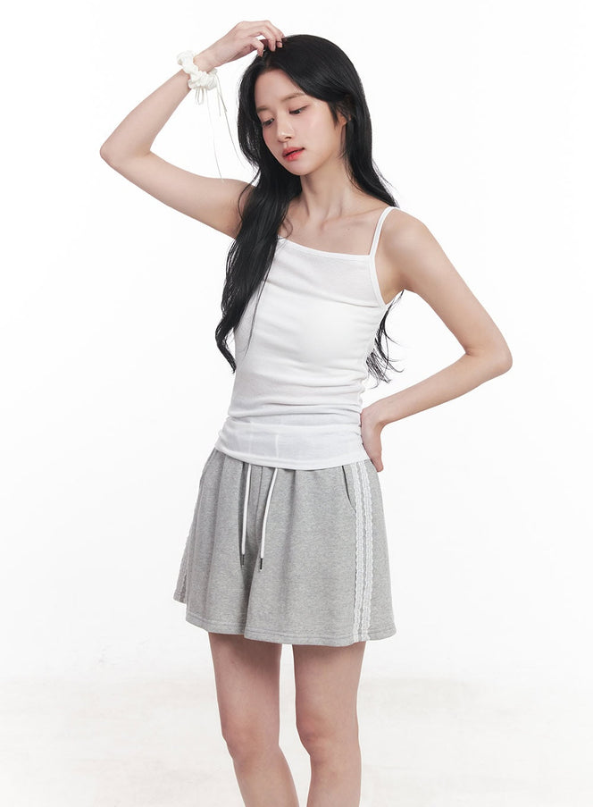 shirred-square-neck-cami-top-cy523 / White