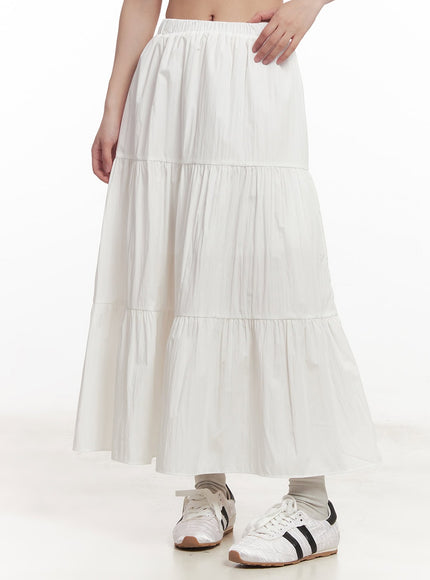 tiered-maxi-skirt-ca518 / White