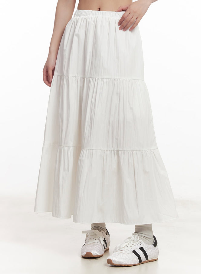 tiered-maxi-skirt-ca518 / White