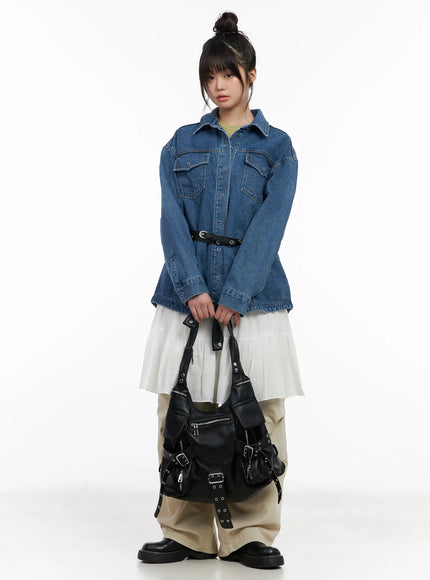 tiered-midi-skirt-cm512 / White