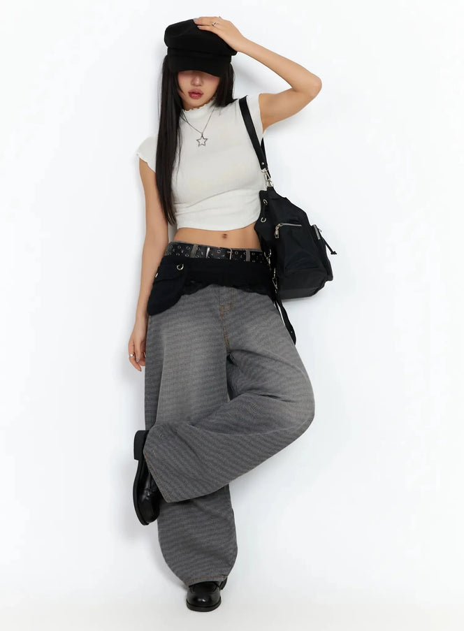 wavy-ribbed-cropped-t-shirt-ca513 / White