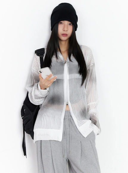 mesh-gradient-zip-up-hoodie-ig508 / White
