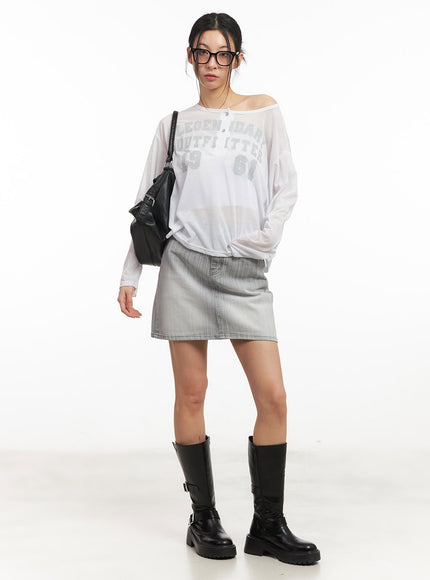 sheer-one-shoulder-buttoned-tee-cm503 / White