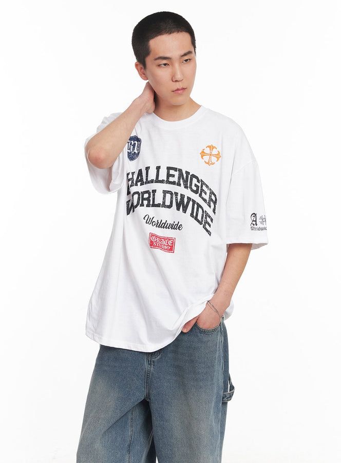 mens-oversized-graphic-t-shirt-iy505 / White
