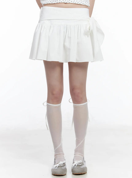 wrap-flare-mini-skirt-cm524 / White