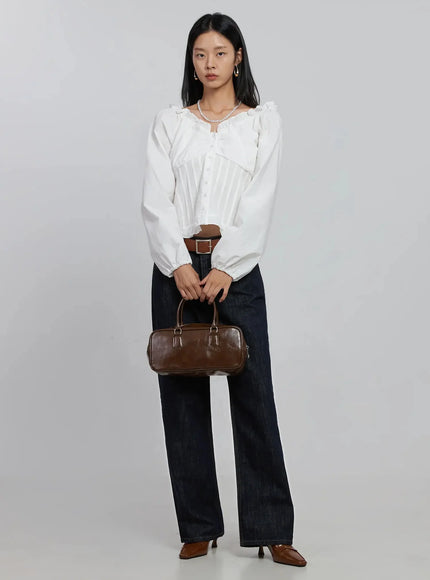 frill-button-up-blouse-id504 / White