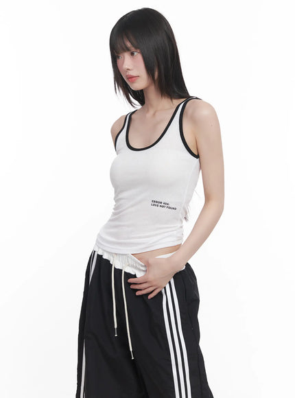 two-tone-u-neck-tank-top-cu518 / White