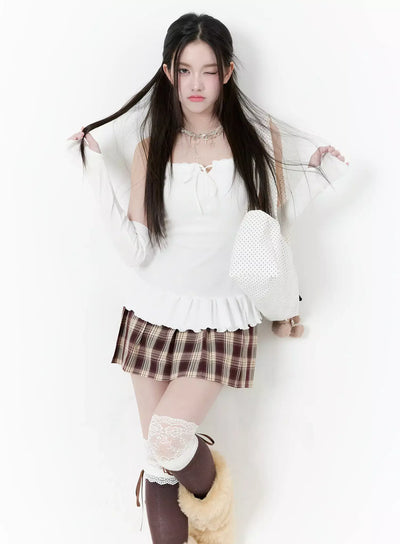 square-neck-flare-cami-top-io527 / White