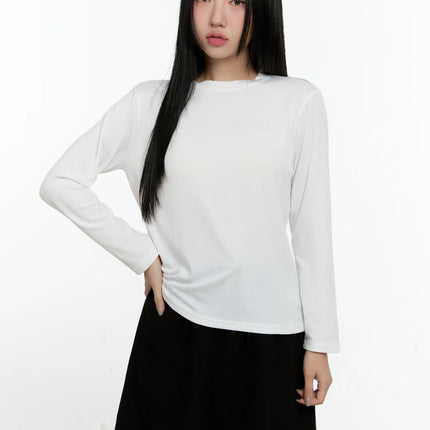 basic-fleece-long-sleeve-tee-cn506 / White