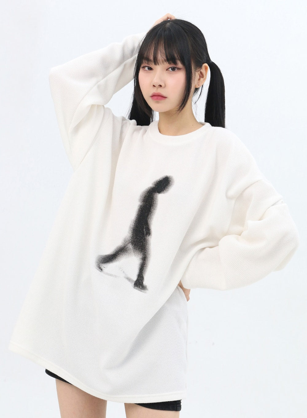graphic-print-oversize-t-shirt-in310 / White
