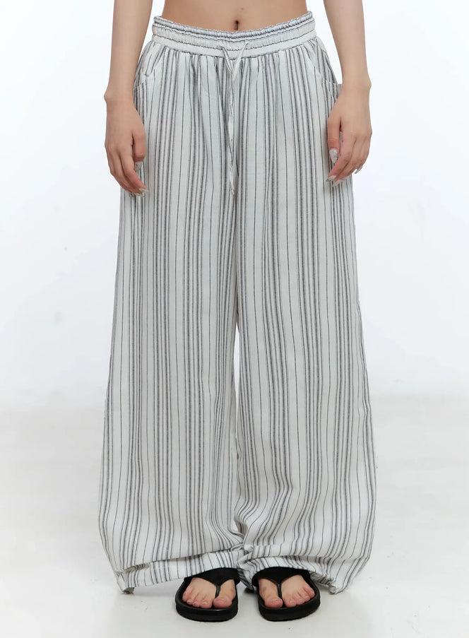 striped-wide-leg-pants-cl530 / White