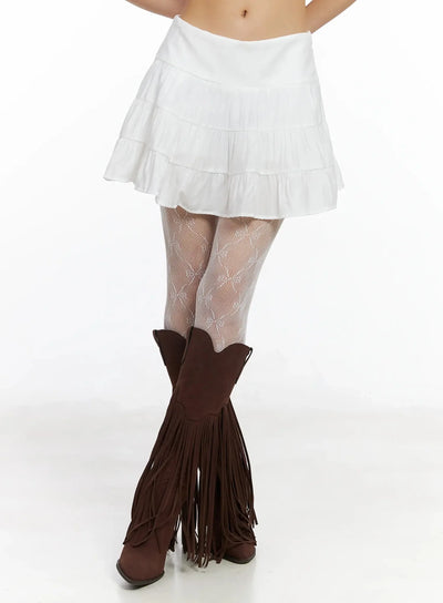 boho-chic-ruffle-layered-skirt-im530 / White