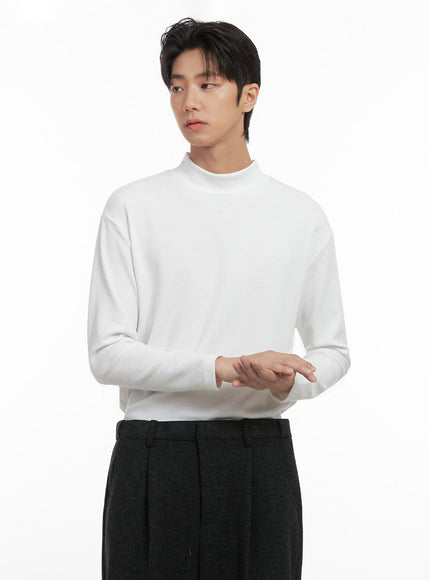 mens-mock-neck-sweater-id406 / White