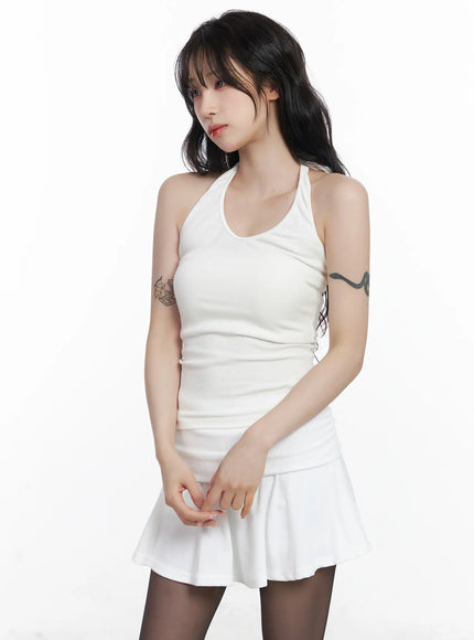 basic-halter-neck-sleeveless-top-cj527 / White