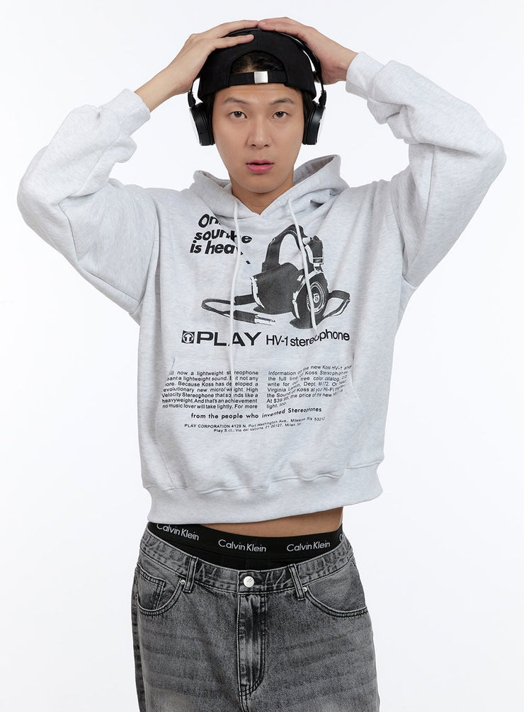 mens-cotton-lettering-graphic-hoodie-ig427 / White