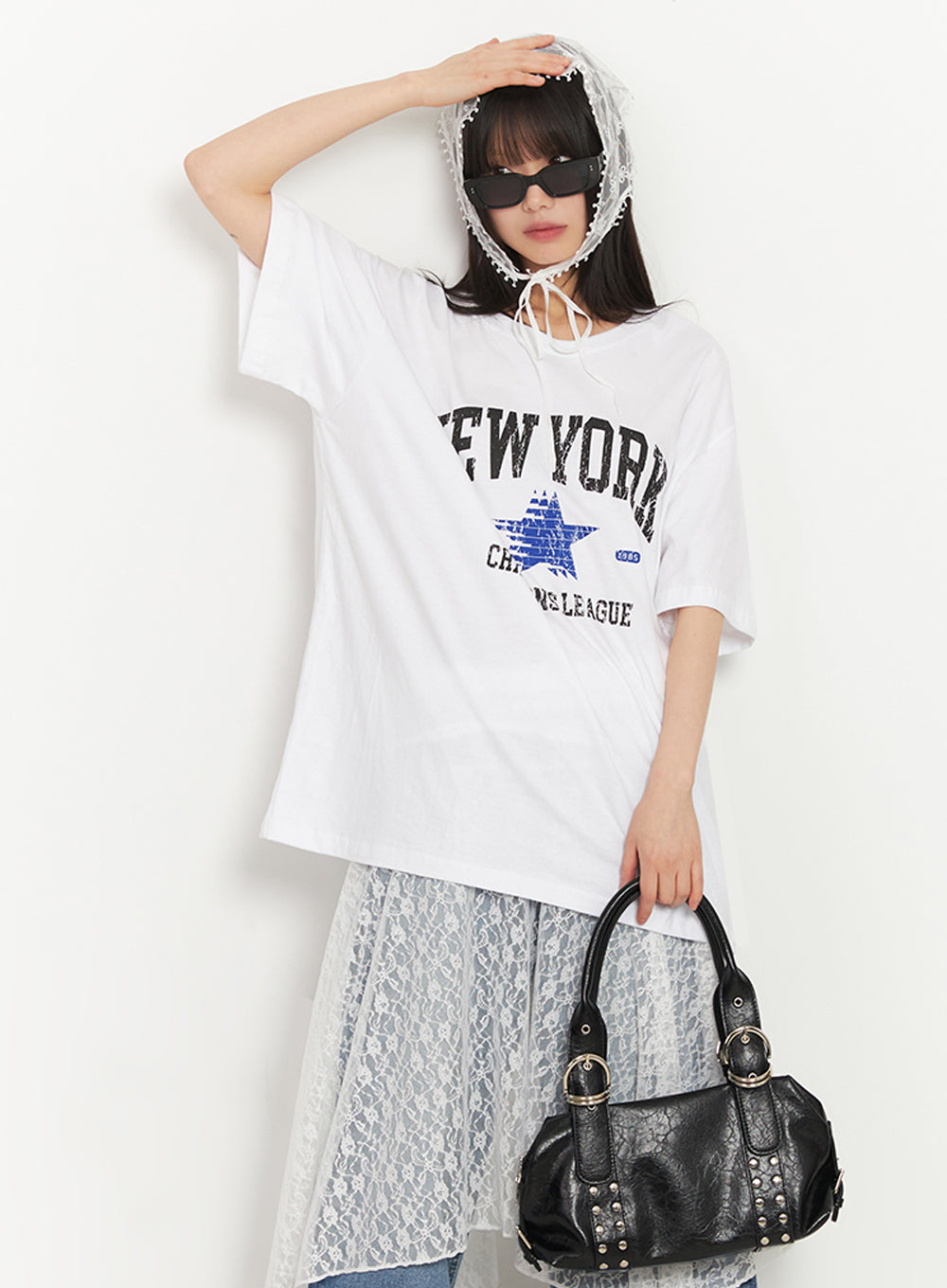ny-graphic-oversize-t-shirt-iy502 / White