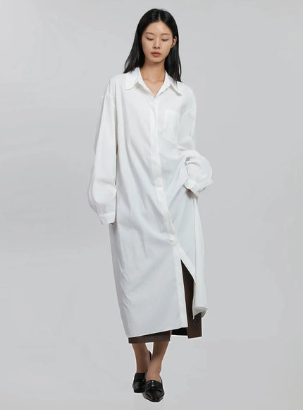 classic-shirt-maxi-dress-id504 / White