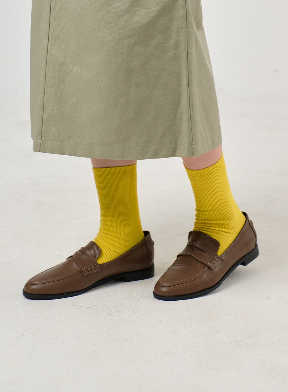 basic-vivid-color-socks-of406 / Yellow
