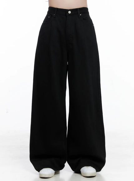 cotton-wide-leg-pants-cs523 / Black