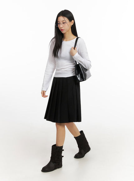 Elegant Pleated Midi Skirt ID431