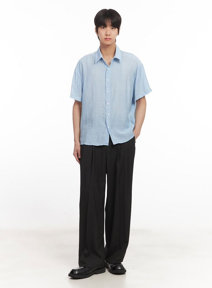 Men's Striped Pintuck Tailored Pants IA510