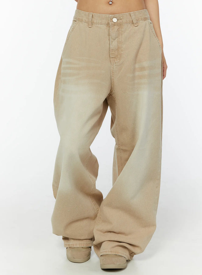 zyra-brushwashed-wide-leg-jeans-cy521 / Beige