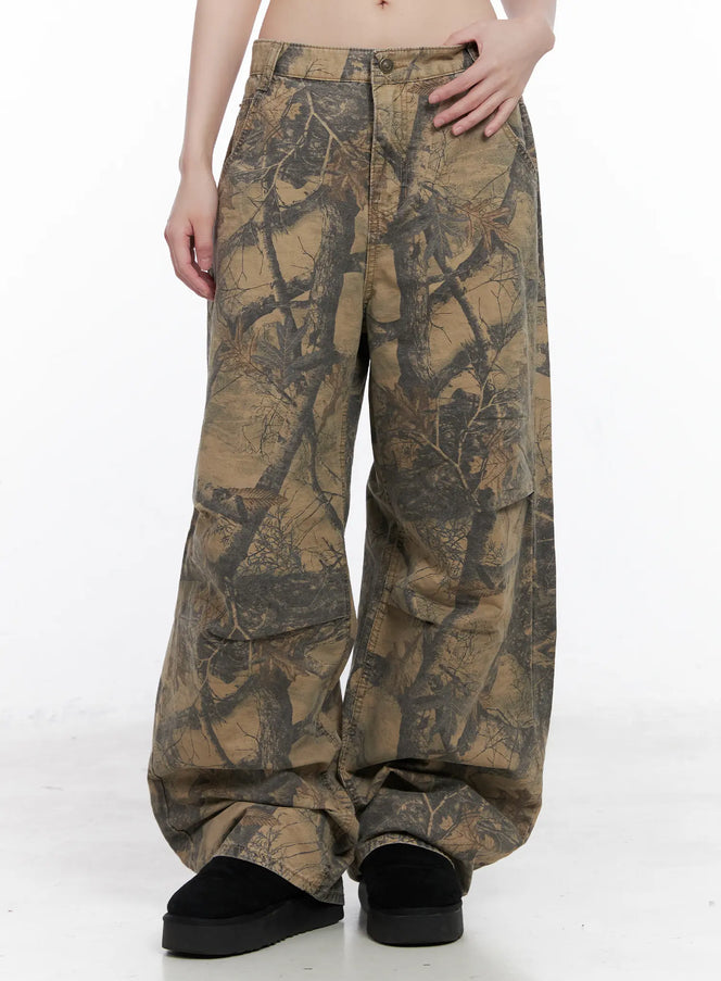 forest-patterned-wide-leg-pants-cn510 / Beige