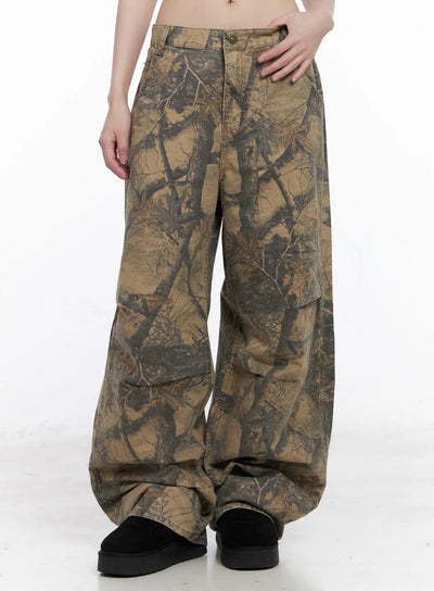 forest-patterned-wide-leg-pants-cn510 / Beige