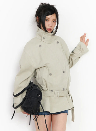 stylish-belted-trench-coat-cm516 / Beige